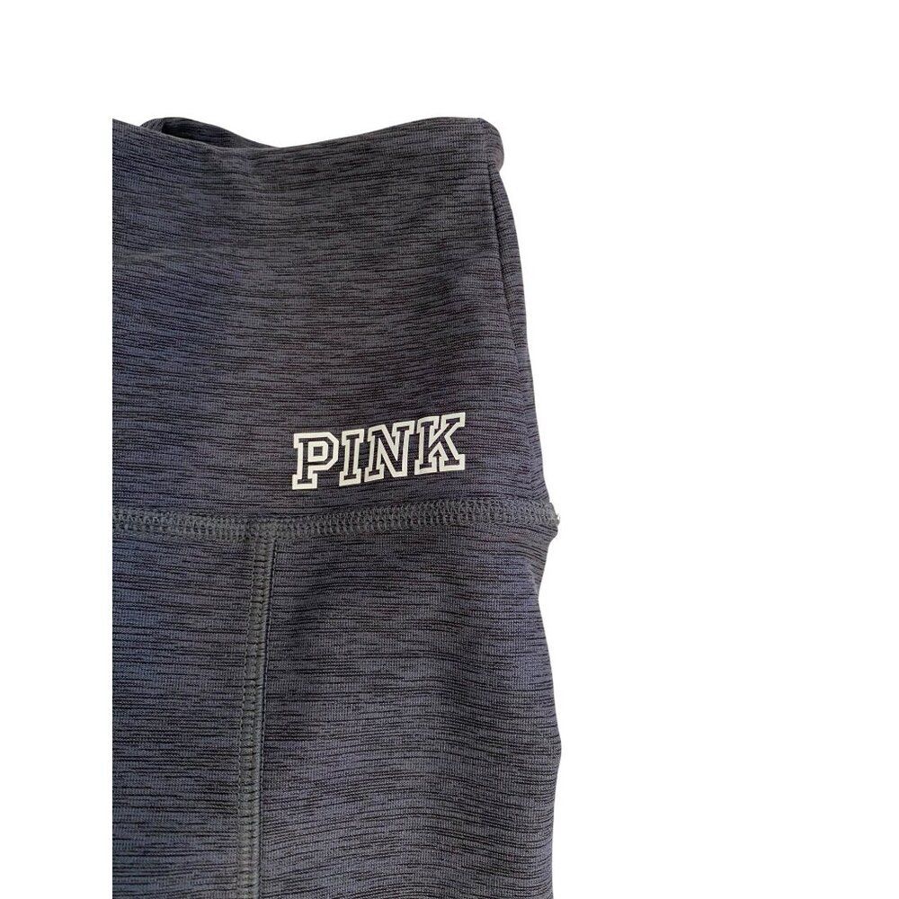Victorias Secret Pink Ultimate Leggings Women L Gray Mesh Detail Gym Yoga Lounge - Picture 15 of 16